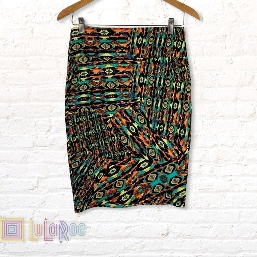LULAROE Cassie Pencil Skirt Size S Aztec Print